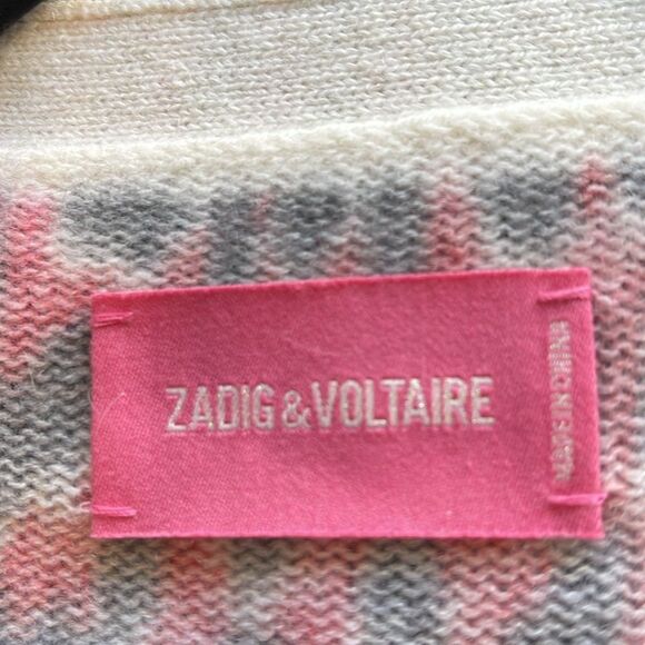 Zadig & Voltaire Mirka Leo print Leopard Cashmere Cardigan Size XS NWT - Picture 13 of 16